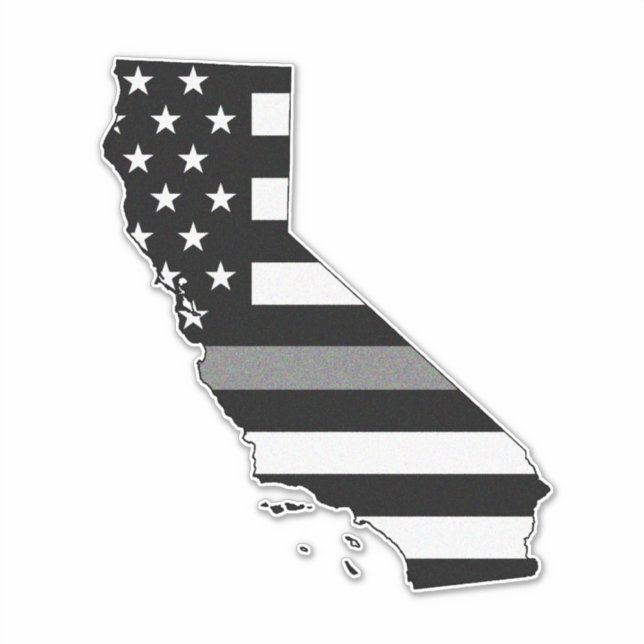 Thin Grey Line Flag California Aufkleber (Vorderseite)