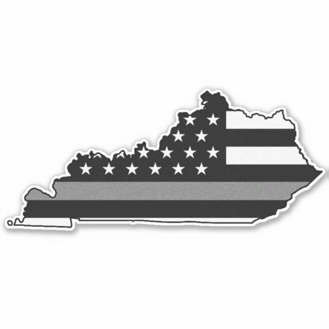 Thin Grey Line Flag Kentucky Aufkleber (Vorderseite)