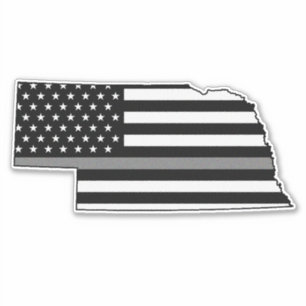 Thin Grey Line Flag Nebraska Aufkleber