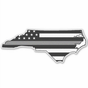Thin Grey Line Flag North Carolina Aufkleber