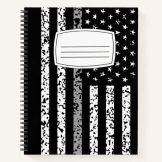 Thin Grey Line Flag Notizbuch