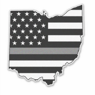 Thin Grey Line Flag Ohio Aufkleber