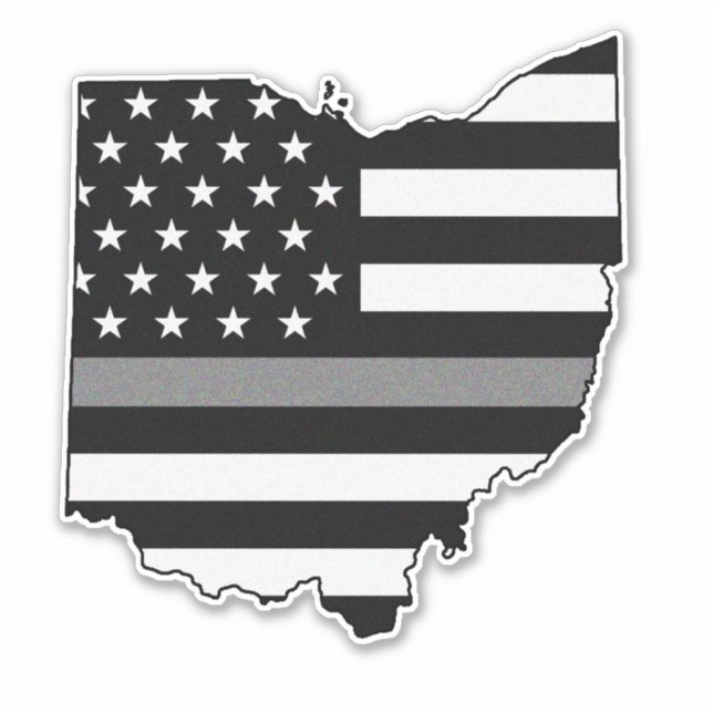 Thin Grey Line Flag Ohio Aufkleber (Vorderseite)