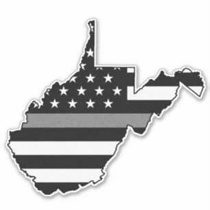Thin Grey Line Flag West Virginia Aufkleber