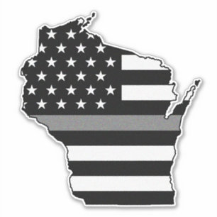 Thin Grey Line Flag Wisconsin Aufkleber