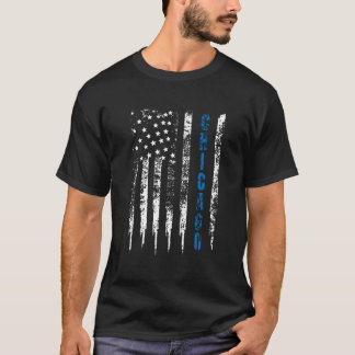 Thin Line Blue Chicago erschütterte Nationalpolize T-Shirt