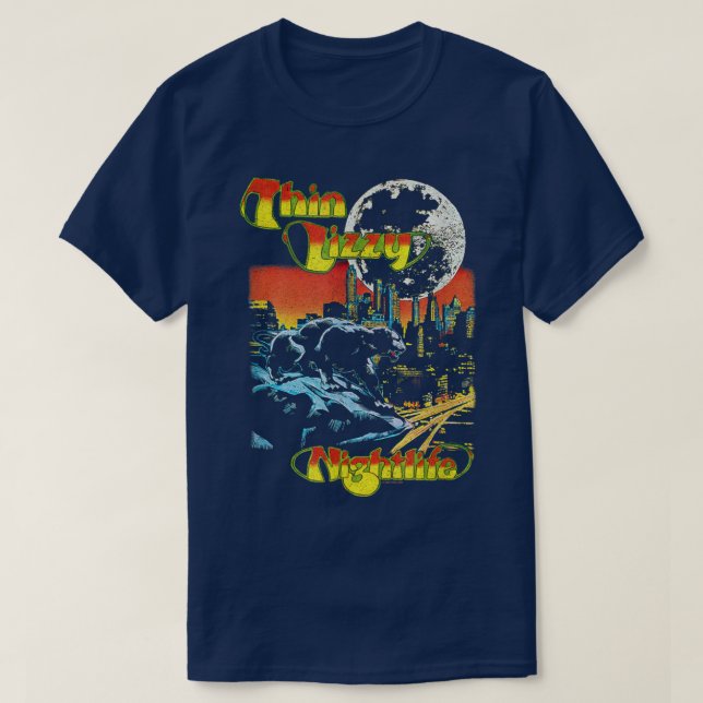 Thin LizzyNight Life verlängert T-Shirt (Design vorne)