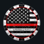 Thin Red Line & American Flag Firefighter / USA Dartscheibe<br><div class="desc">Dartboard: Thin Red Line & American Flag (USA) - Feuerwehrleute / Feuerwehrleute thematisch - Liebe mein Land,  Patrioten / Sportfans</div>