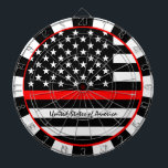 Thin Red Line & American Flag Firefighter / USA Dartscheibe<br><div class="desc">Dartboard: Thin Red Line & American Flag (USA) - Feuerwehrleute / Feuerwehrleute thematisch - Liebe mein Land,  Patrioten / Sportfans</div>