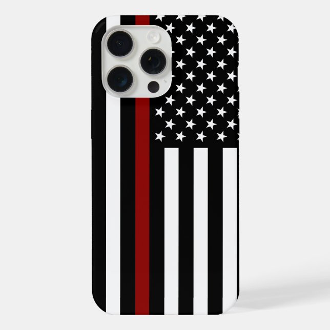 Thin Red Line American Flag iPhone 15 Pro Max Hülle (Rückseite)