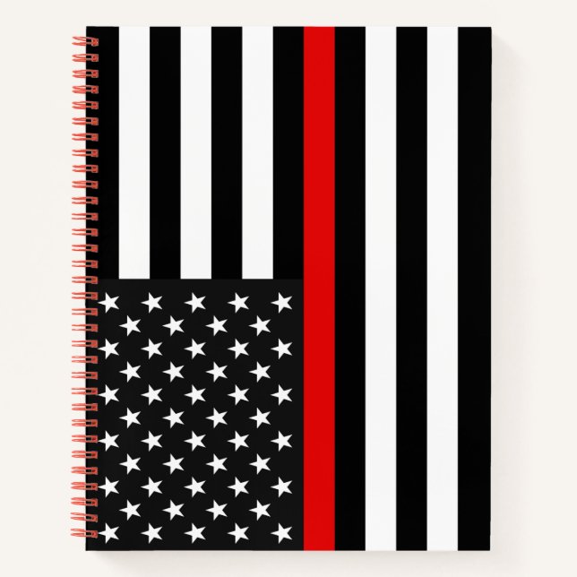 Thin Red Line American Flag Notizbuch (Vorderseite)