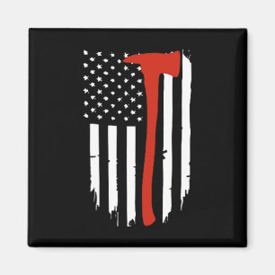 Thin Red Line Ax American Flag Patriot Feuerwehr Magnet