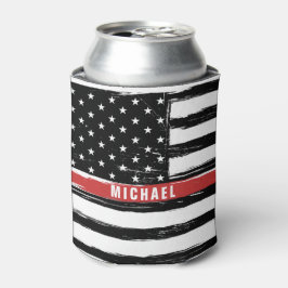 Thin Red Line Feuerwehrflaggengrunge personalisier Dosenkühler