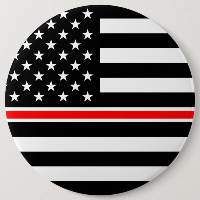 Thin Red Line Flag: Feuerwehrheldengedächtnis Button (Vorderseite)