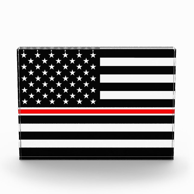 Thin Red Line Flag: Feuerwehrheldengedächtnis Fotoblock (Vorderseite)