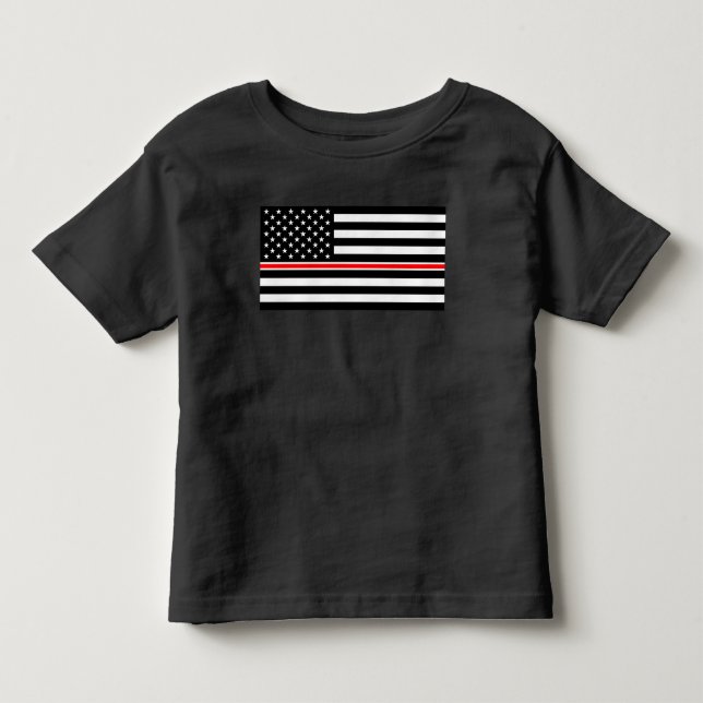 Thin Red Line Flag: Feuerwehrheldengedächtnis Kleinkind T-shirt (Vorderseite)