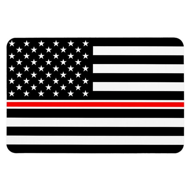 Thin Red Line Flag: Feuerwehrheldengedächtnis Magnet (Horizontal)