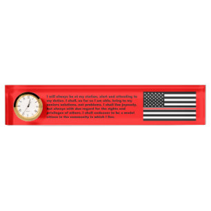 Thin Red Line Flag: Feuerwehrheldengedächtnis Namensplakette
