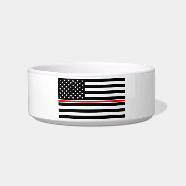 Thin Red Line Flag: Feuerwehrheldengedächtnis Napf (Vorderseite)