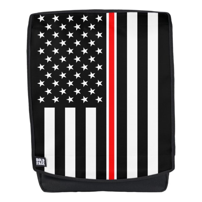Thin Red Line Flag: Feuerwehrheldengedächtnis Rucksack (Vorderseite)
