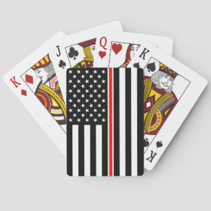 Thin Red Line Flag: Feuerwehrheldengedächtnis Spielkarten