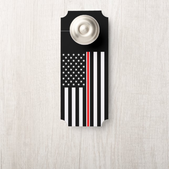 Thin Red Line Flag: Feuerwehrheldengedächtnis Türanhänger (Auf Knauf)