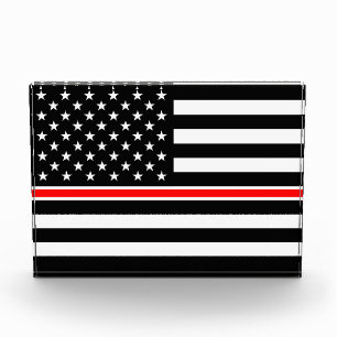 Thin Red Line Flag: Feuerwehrmann Heldengedenkfeie Fotoblock
