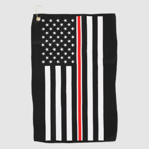 Thin Red Line Flag: Feuerwehrmann Heldengedenkfeie Golfhandtuch