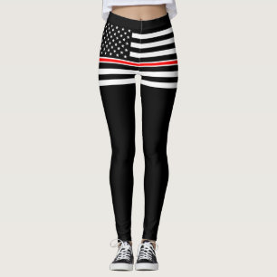 Thin Red Line Flag: Feuerwehrmann Heldengedenkfeie Leggings
