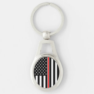 Thin Red Line Flag: Feuerwehrmann Heldengedenkfeie Schlüsselanhänger