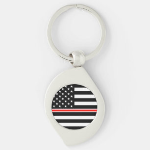 Thin Red Line Flag: Feuerwehrmann Heldengedenkfeie Schlüsselanhänger