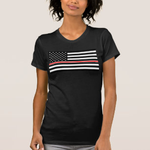 Thin Red Line Flag: Feuerwehrmann Heldengedenkfeie T-Shirt