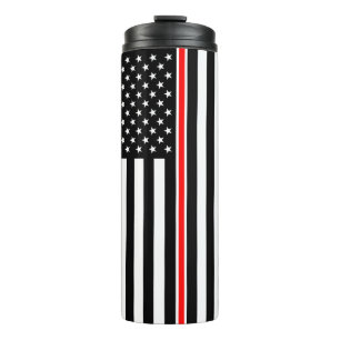 Thin Red Line Flag: Feuerwehrmann Heldengedenkfeie Thermosbecher