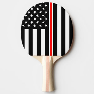 Thin Red Line Flag: Feuerwehrmann Heldengedenkfeie Tischtennis Schläger