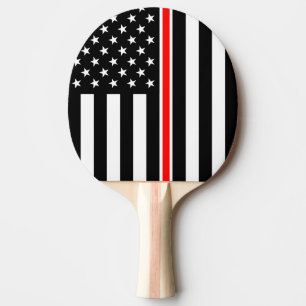 Thin Red Line Flag: Feuerwehrmann Heldengedenkfeie Tischtennis Schläger