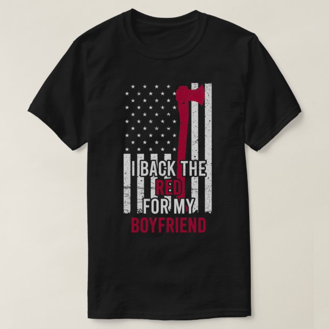 Thin Red Line Flag Firefighter Girlfriend T-Shirt (Design vorne)