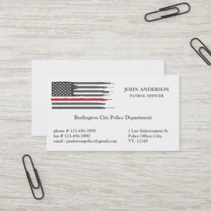 Thin Red Line Flag Gesetzeshüter Polizeibeamter Visitenkarte