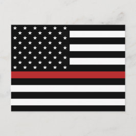 THIN RED LINE FLAG POSTKARTE