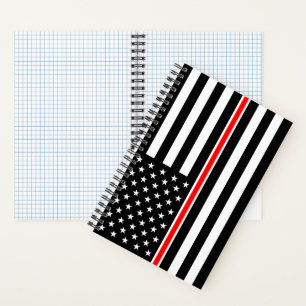Thin Red Line Flagge: Feuerwehrhelden-Gedenkflagge Notizbuch