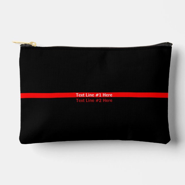 Thin Red Line graphic with text on a Zubehörtasche (Vorderseite)