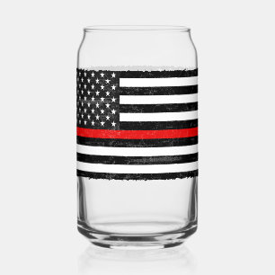 Thin Red Line Grungy American Flag Dosenglas