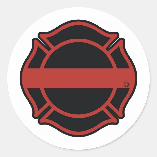Thin Red Line Maltesse Cross Runder Aufkleber (Vorderseite)