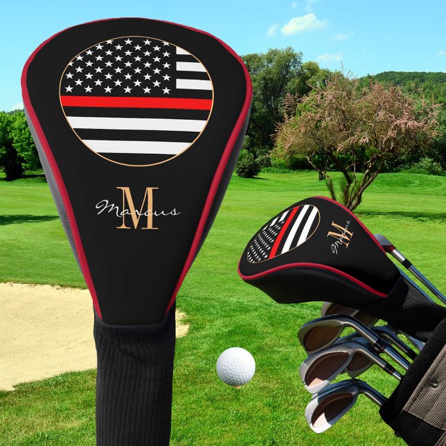 Thin Red Line Mit Monogramm & Golf USA Flagge Headcover (Von Creator hochgeladen)
