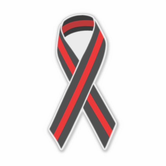 Thin Red Line Ribbon Aufkleber (Vorderseite)