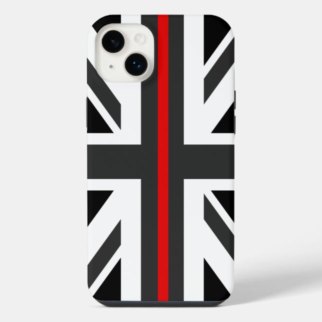 Thin Red Line UK Flag iPhone 14 Plus Hülle (Rückseite)