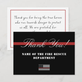 Thin Red Line USA Flag Firefighter Aufwertung Dankeskarte