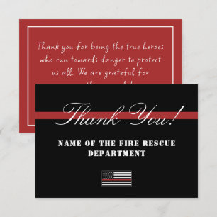Thin Red Line USA Flag Firefighter Aufwertung Dankeskarte