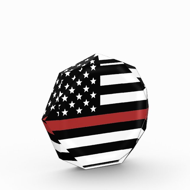 Thin Red Line USA Flag Firefighter Fire Department Fotoblock (Links)