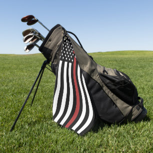 Thin Red Line USA Flag Firefighter Fire Department Golfhandtuch