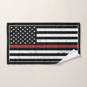 Thin Red Line USA Flag Firefighter Fire Department Handtuch